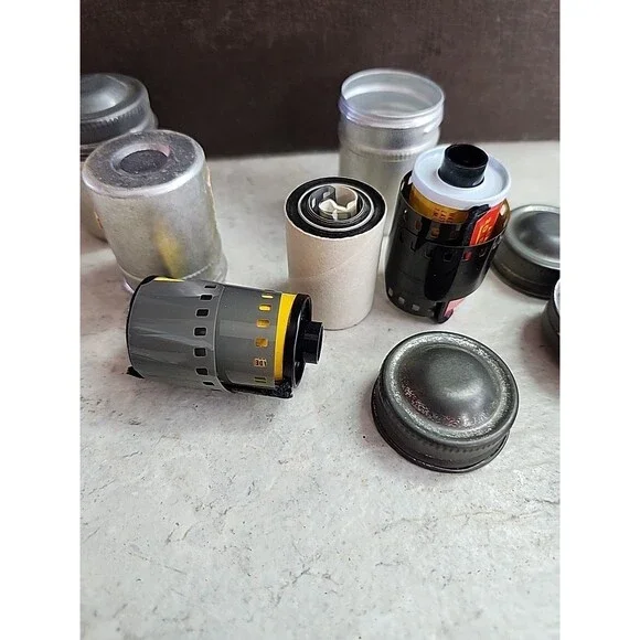 Group Lot Vintage Aluminum Film Canisters With Undeveloped Film - Picture 3 of 6